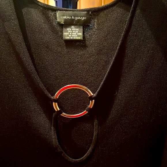 Cable & Gauge black sleeveless sweater XL - Picture 2 of 5